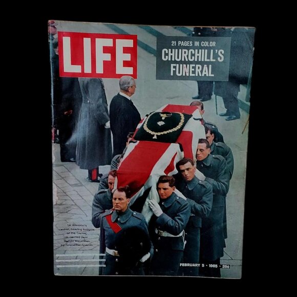 Rare Life Magazine February 5, 1965 Churchill Funeral - Picture 1 of 14
